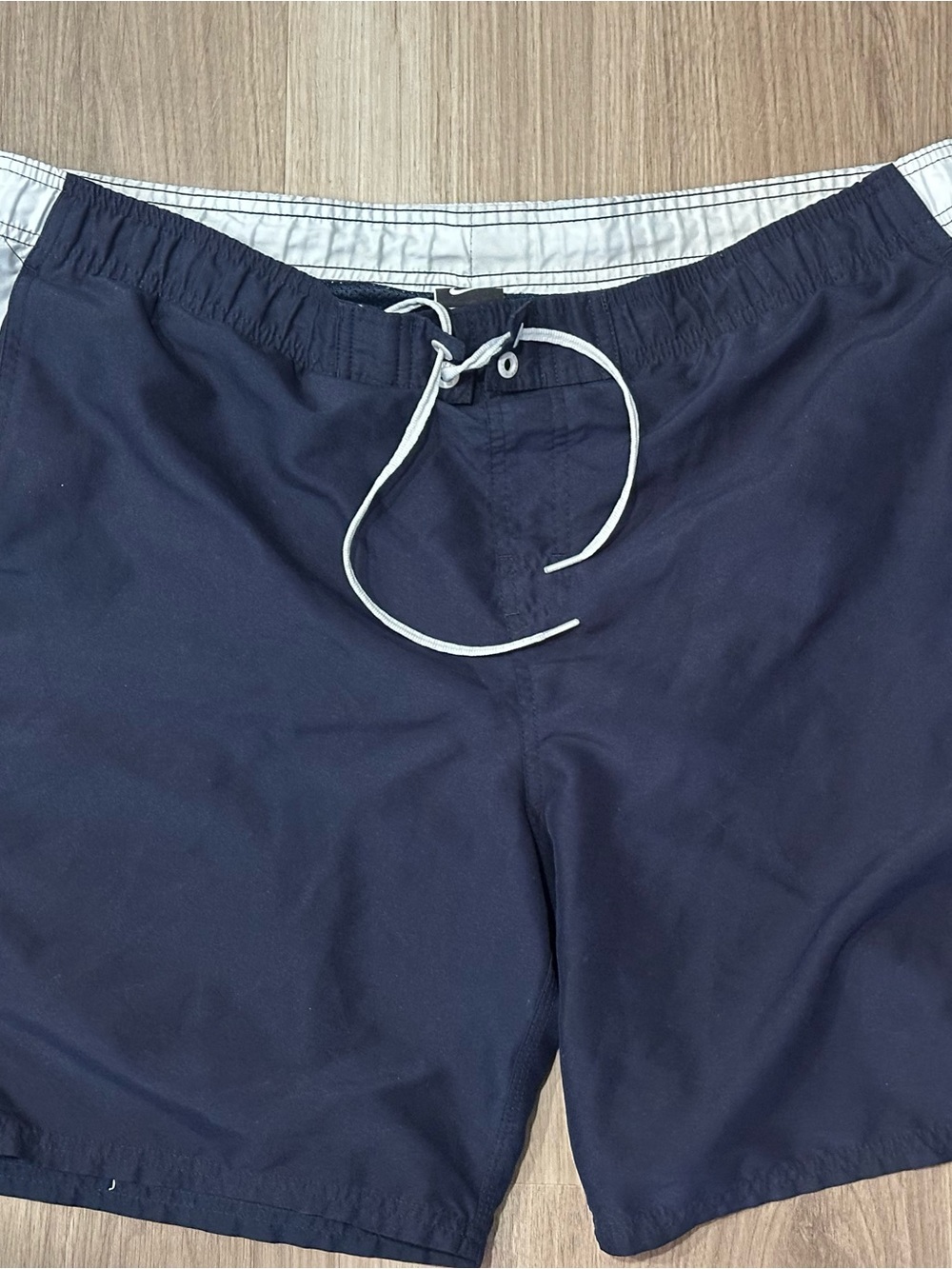 Nike Mens Activewear Shorts Blue White Colorblock Drawstring Pockets Lined XL